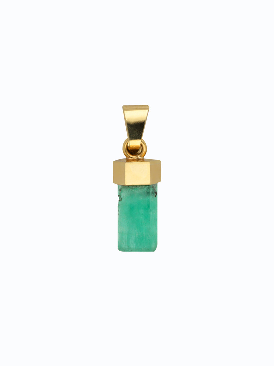 Dije de oro 18k con esmeralda canutillo