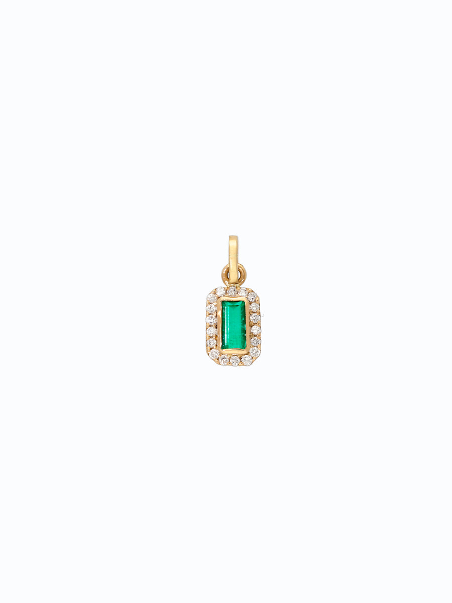 Dije de oro 18k con esmeralda y diamantes