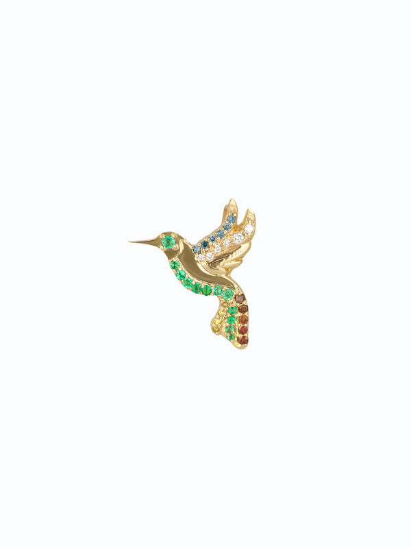 Dije de oro 18k forma colibrí