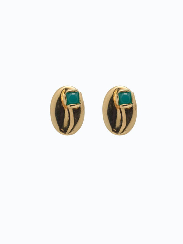 Aretes de oro 18k con esmeralda colombiana