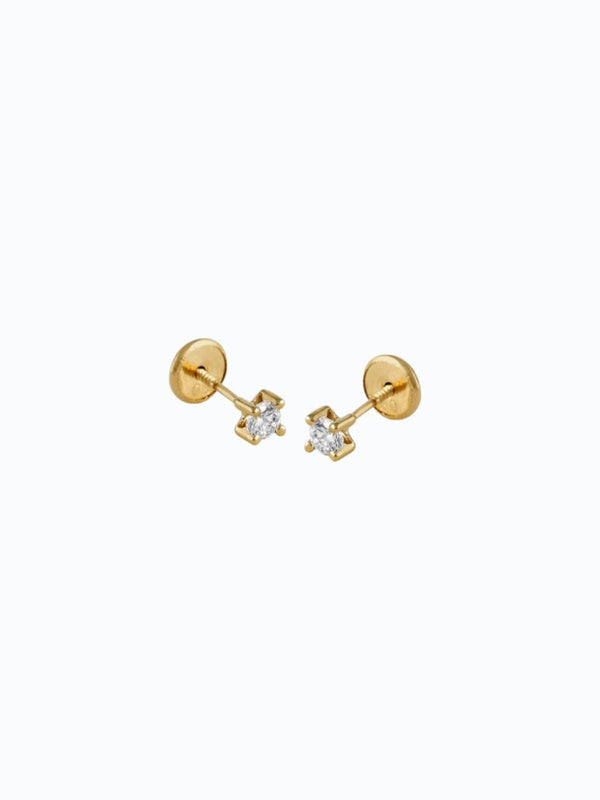 Aretes de oro 18k con circón