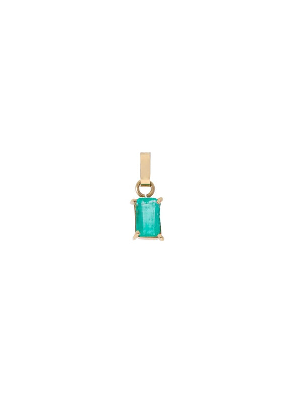 Dije de oro de 18k con esmeralda rectangular 0.45ct