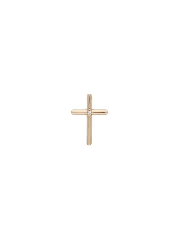 Dije de cruz de oro rosado de 18k