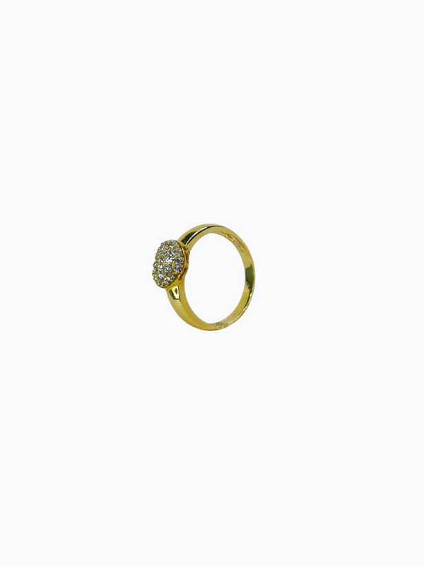 Anillo diseño corazon de oro 18k con circones