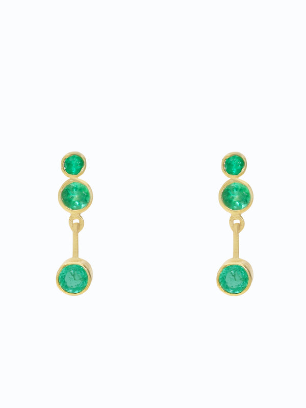 Aretes de oro 18k con esmeraldas