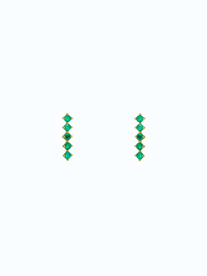 Aretes de oro con esmeraldas colombianas