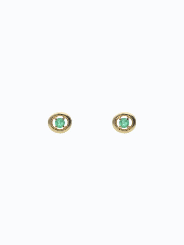 Aretes de oro de 18k con esmeralda 0.6ct.