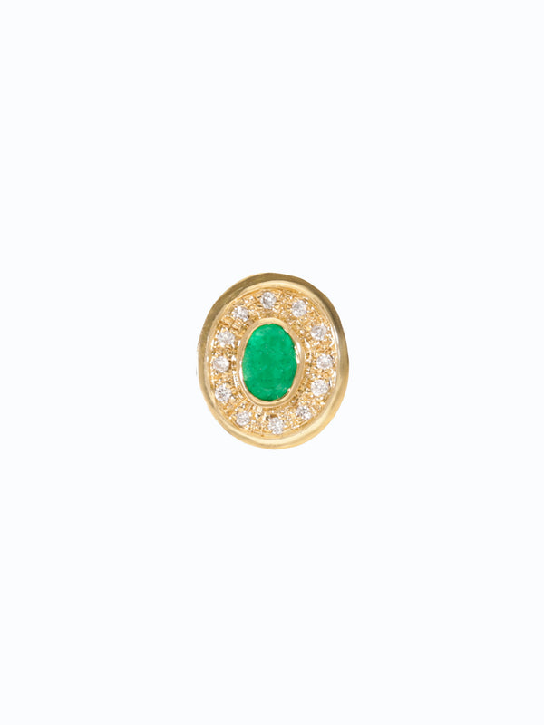 Dije de oro 18k con esmeralda y diamantes