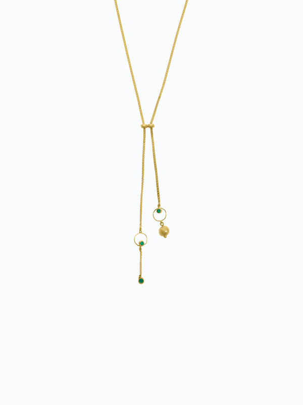 Corbatin de oro 18k con esmeralda Colombiana
