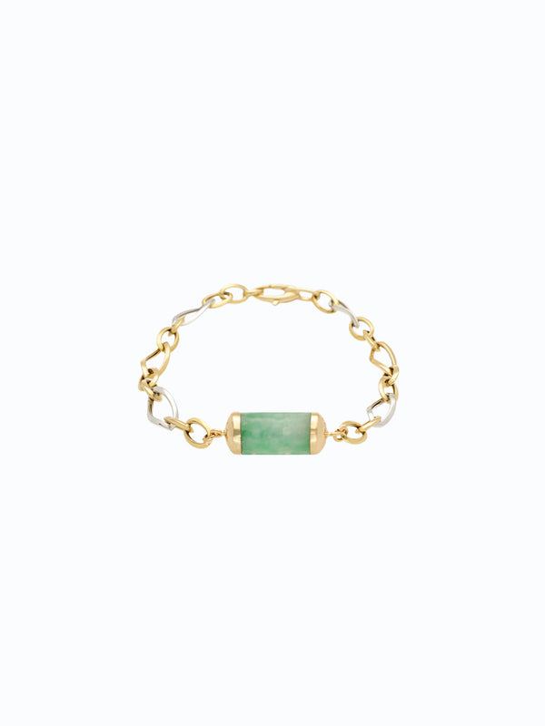 Pulsera de oro 18k con esmeralda canutillo