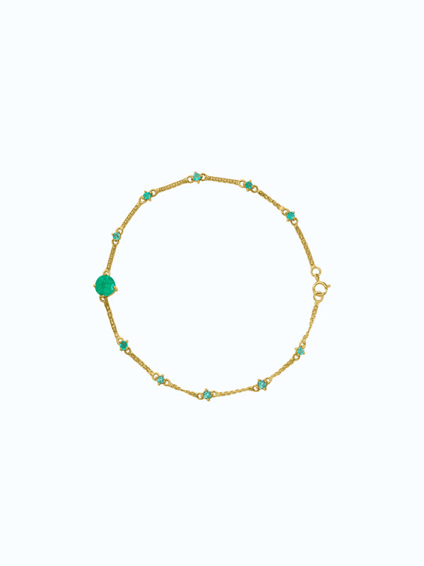Pulsera de oro 18k con esmeraldas colombianas