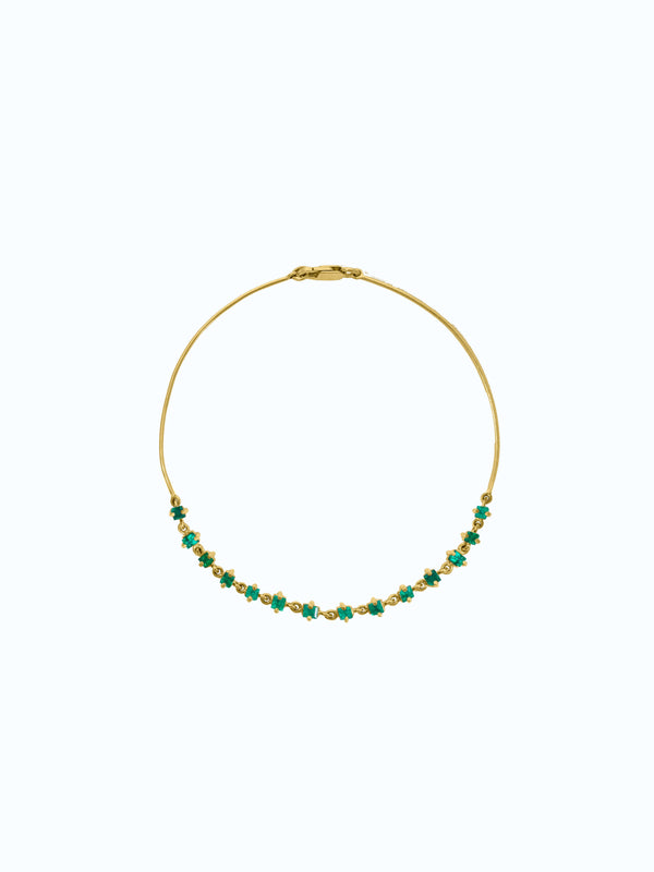 pulsera de oro 18k con esmeraldas