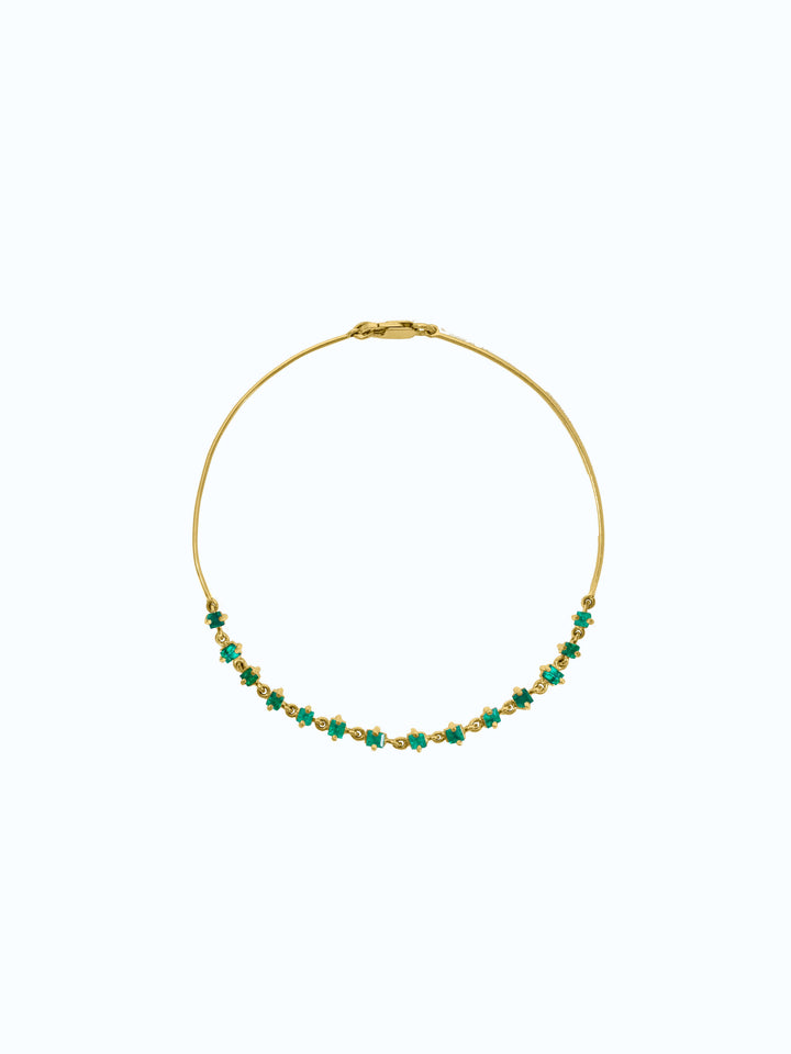 pulsera de oro 18k con esmeraldas